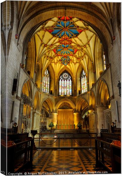 Interior of Tewkesbury Abbey Canvas Print by Angus McComiskey