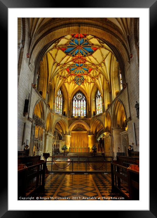 Interior of Tewkesbury Abbey Framed Mounted Print by Angus McComiskey