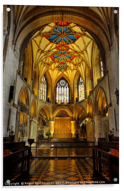 Interior of Tewkesbury Abbey Acrylic by Angus McComiskey