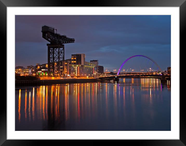 Clydeside at dusk Framed Mounted Print by David McCulloch