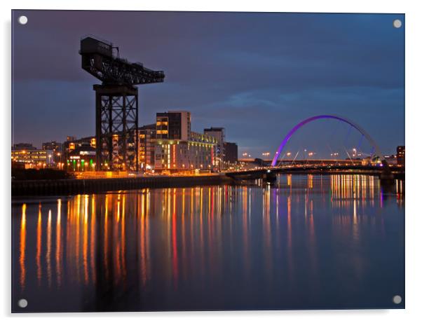 Clydeside at dusk Acrylic by David McCulloch