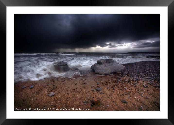 Storm Approaching, Ogmore by Sea Framed Mounted Print by Neil Holman