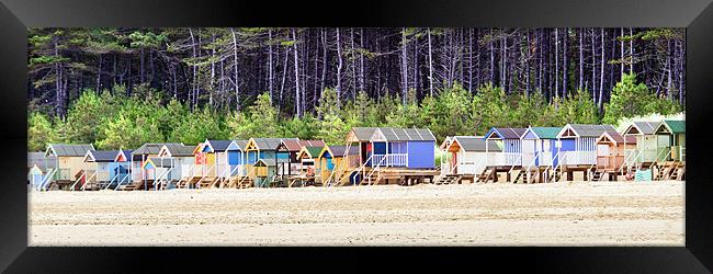 Panoramic Wells Beach Huts 2 Framed Print by Stephen Mole