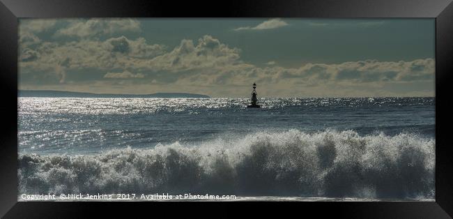 Buoy at Sea Nash Point Glamorgan Heritage Coast Framed Print by Nick Jenkins