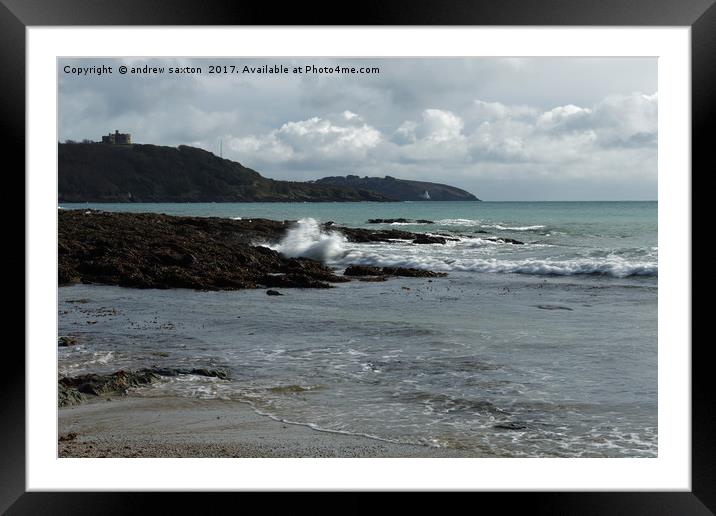 FALMOUTH COAST Framed Mounted Print by andrew saxton