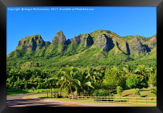 Kalalea Mountains Hawaii Framed Print by Angus McComiskey