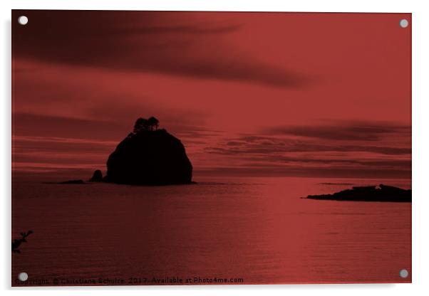 Crimson Nightfall Acrylic by Christiane Schulze