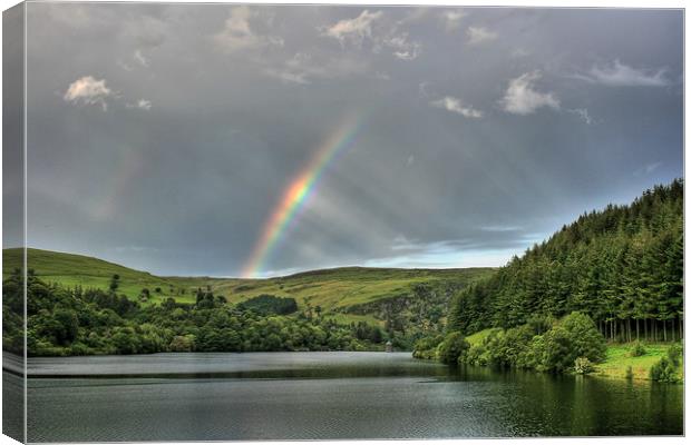 Rainbows Over Reservoirs, Elan Valley Canvas Print by Sorcha Lewis