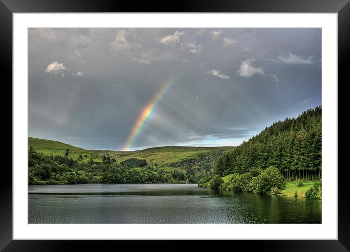 Rainbows Over Reservoirs, Elan Valley Framed Mounted Print by Sorcha Lewis