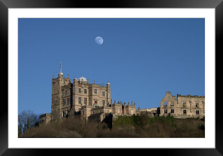 Bolsover Castle: Moonrise over the Keep Framed Mounted Print by Michael Milnes