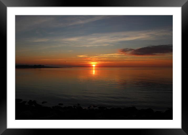 Morecambe Bay Sunset Framed Mounted Print by Lauren Crawford