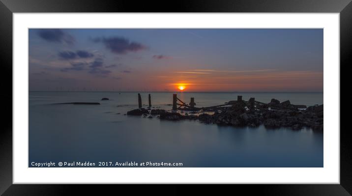 Sunset on the rocks Framed Mounted Print by Paul Madden