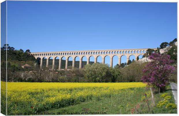 Aqueduct Roquefavour Provence Canvas Print by Christiane Schulze