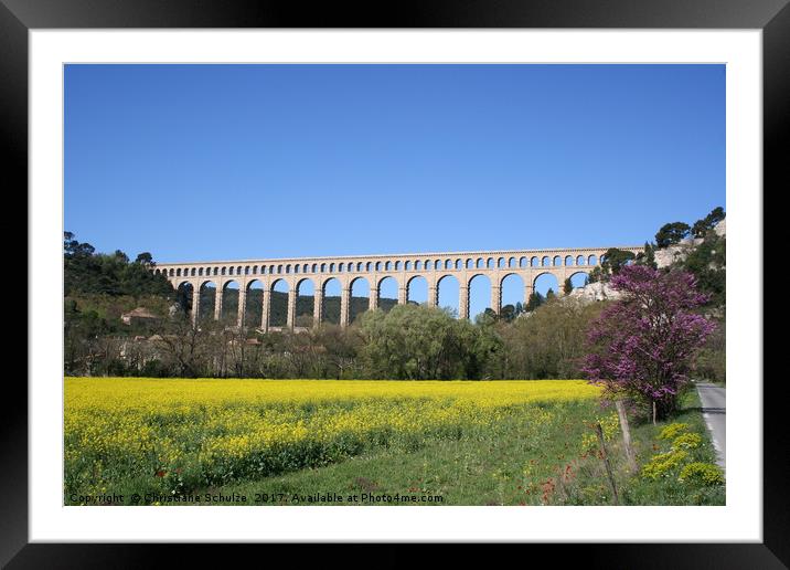 Aqueduct Roquefavour Provence Framed Mounted Print by Christiane Schulze