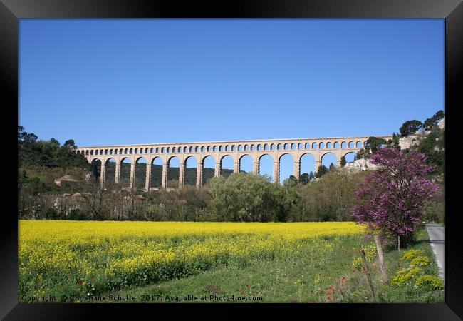 Aqueduct Roquefavour Provence Framed Print by Christiane Schulze
