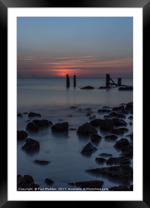Crosby Beach after the sunset Framed Mounted Print by Paul Madden