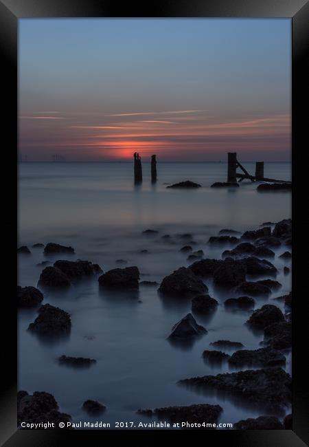 Crosby Beach after the sunset Framed Print by Paul Madden