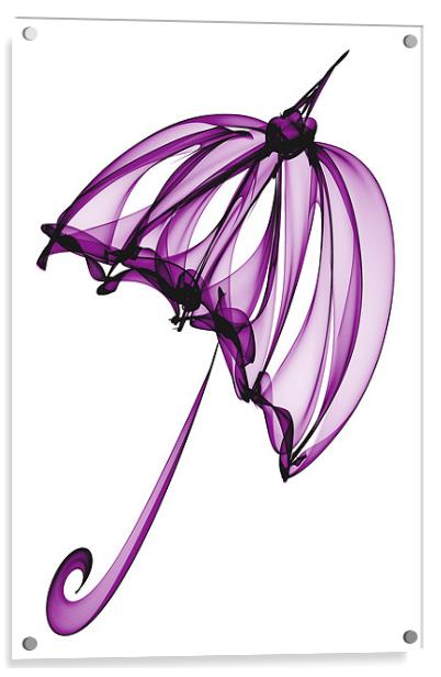 Purple Umbrella Acrylic by Ann Garrett