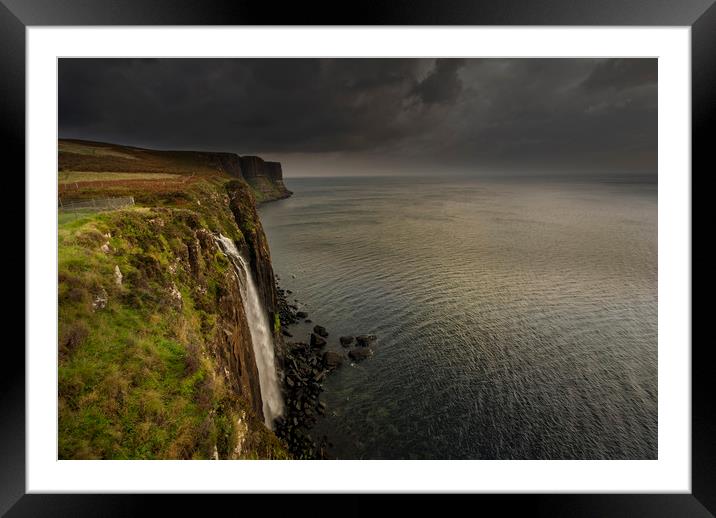Mealt waterfall and kilt rock Isle of Skye  Framed Mounted Print by Eddie John