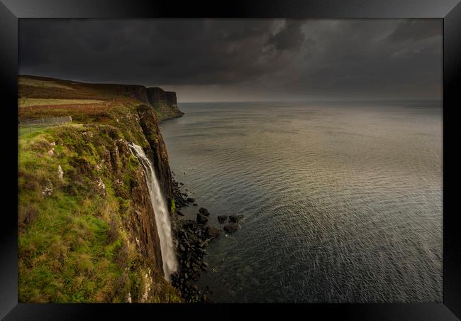 Mealt waterfall and kilt rock Isle of Skye  Framed Print by Eddie John