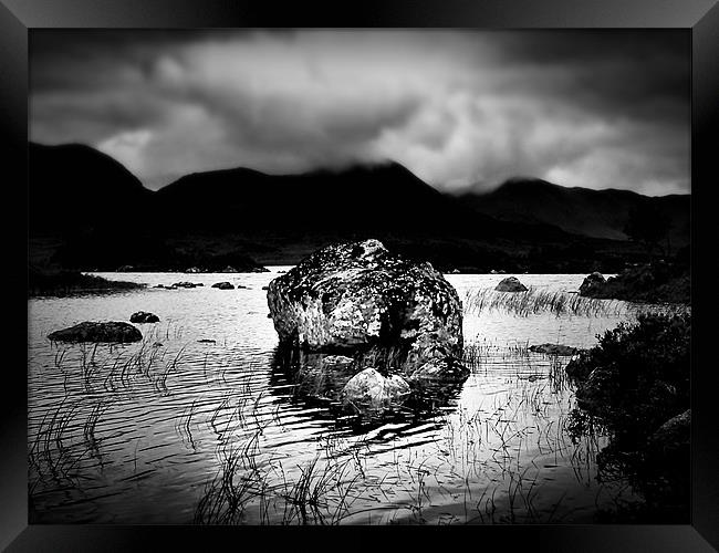 Rocks In Rannoch Moor Lochs Framed Print by Aj’s Images