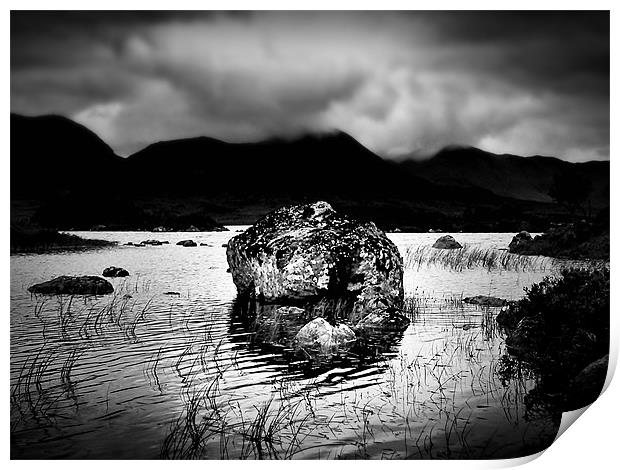 Rocks In Rannoch Moor Lochs Print by Aj’s Images