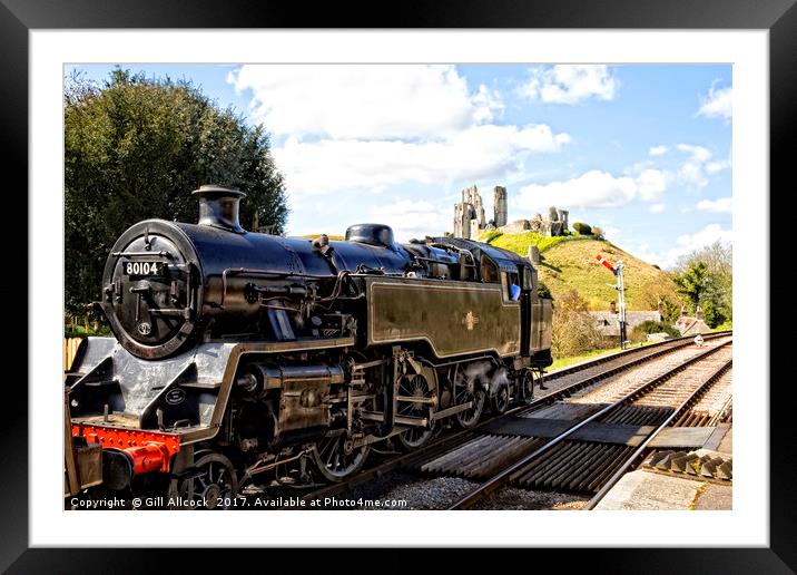 Swanage Steam Train  Framed Mounted Print by Gill Allcock