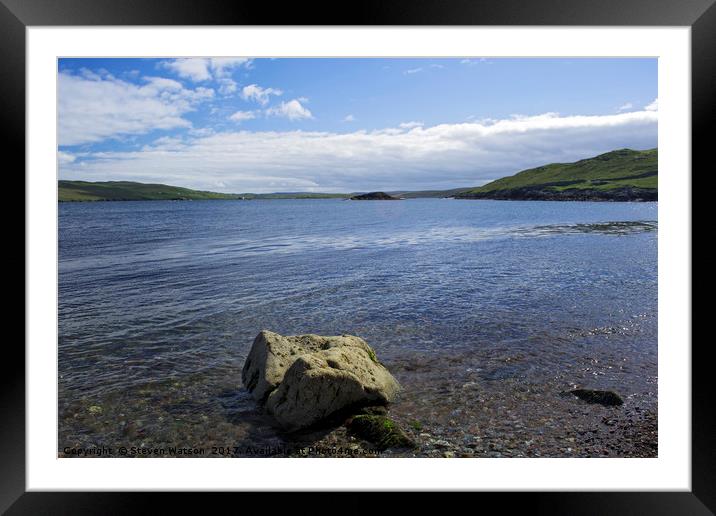East Lunna Voe 3 Framed Mounted Print by Steven Watson