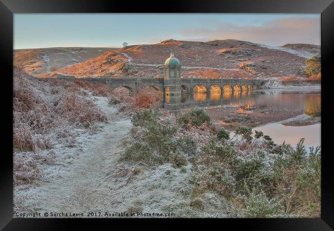 Fire and Frost, Craig Goch Dam, Elan Valley Framed Print by Sorcha Lewis
