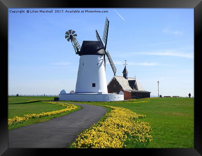 Lytham Windmill and Lifeboat Station. Framed Print by Lilian Marshall