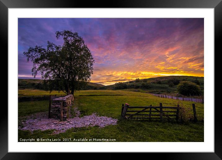 Gateway to an Elan Valley sunset Framed Mounted Print by Sorcha Lewis