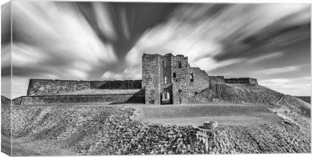 Majestic Ruins of Tynemouth Castle in Mono Canvas Print by Naylor's Photography