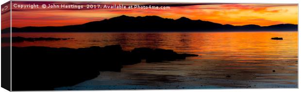 Awe-Inspiring Arran Sunset Canvas Print by John Hastings