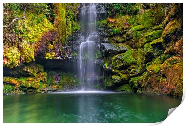 the Green Waterfall Print by HQ Photo