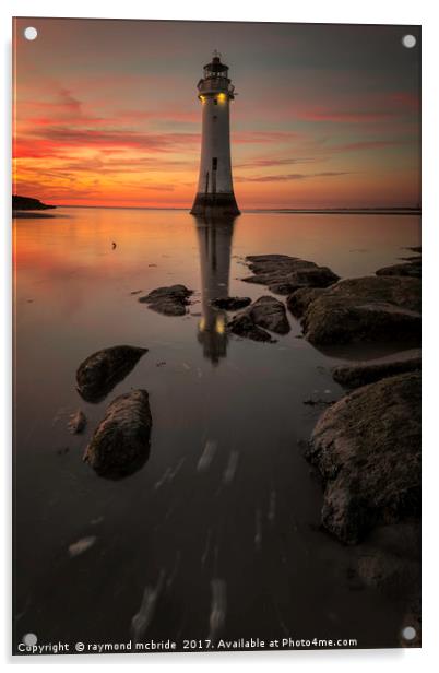 Perch Rock Lighthouse Acrylic by raymond mcbride