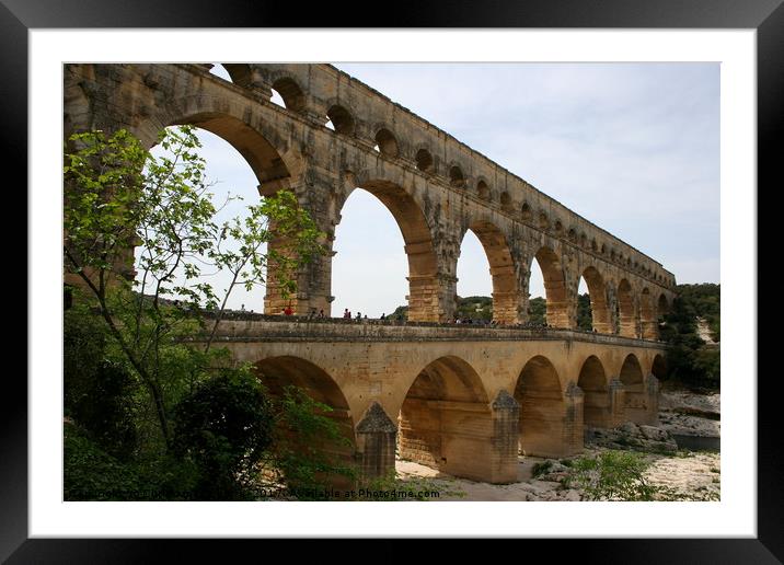 Pont Du Gard - France Framed Mounted Print by Christiane Schulze