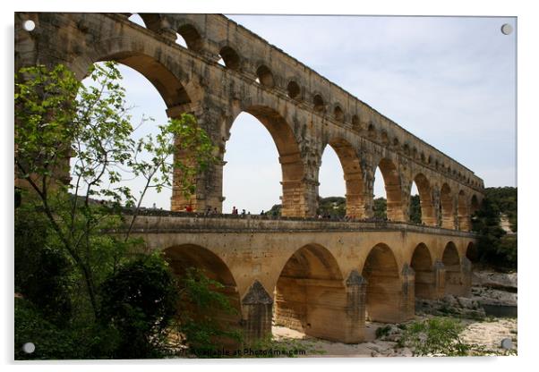 Pont Du Gard - France Acrylic by Christiane Schulze