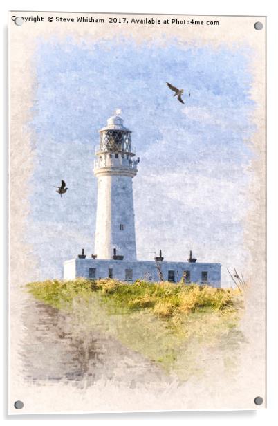Yorkshire Coast - Flamborough Lighthouse. Acrylic by Steve Whitham