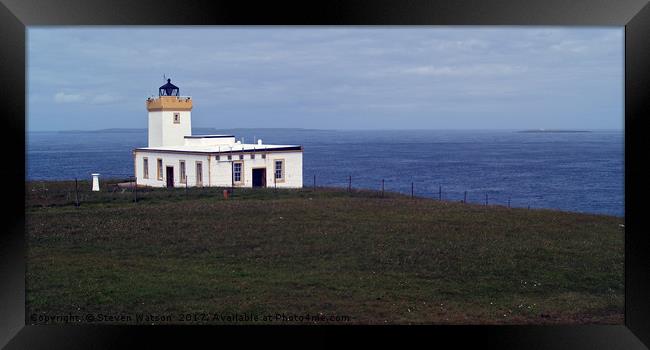 Duncansby Head Lighthouse Framed Print by Steven Watson