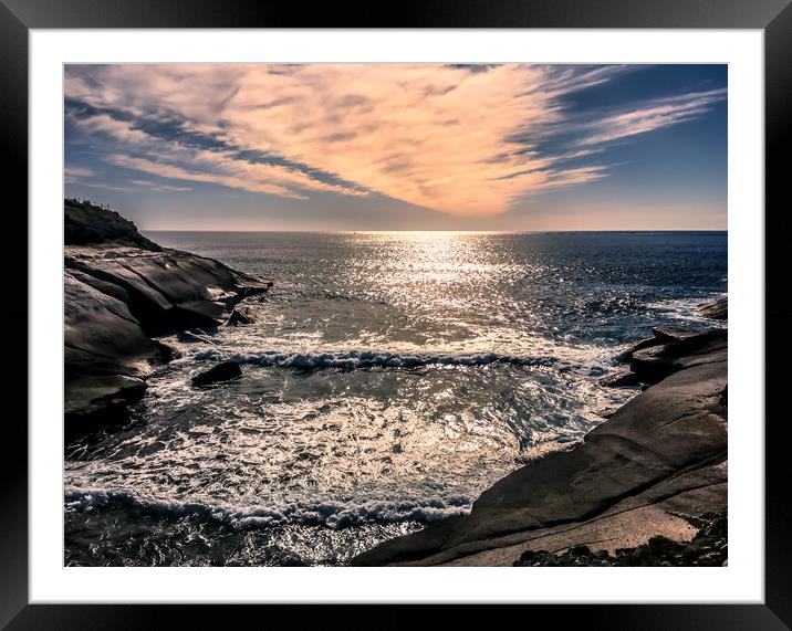 Beautiful sky view over the sea from Costa Adeje  Framed Mounted Print by Naylor's Photography