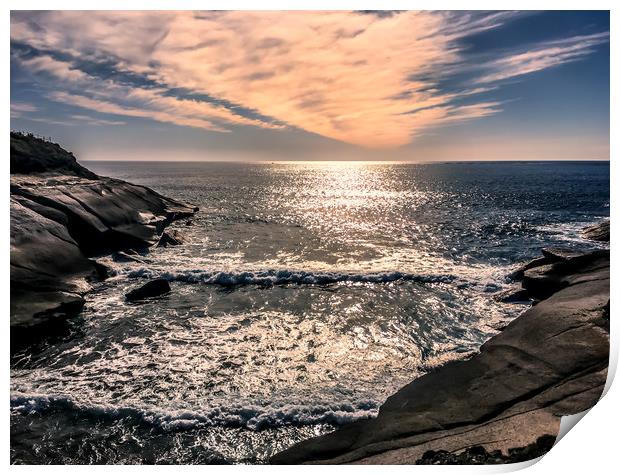Beautiful sky view over the sea from Costa Adeje  Print by Naylor's Photography