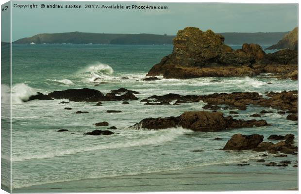 SEA AND ROCKS Canvas Print by andrew saxton