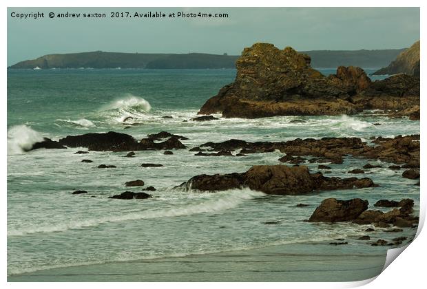 SEA AND ROCKS Print by andrew saxton