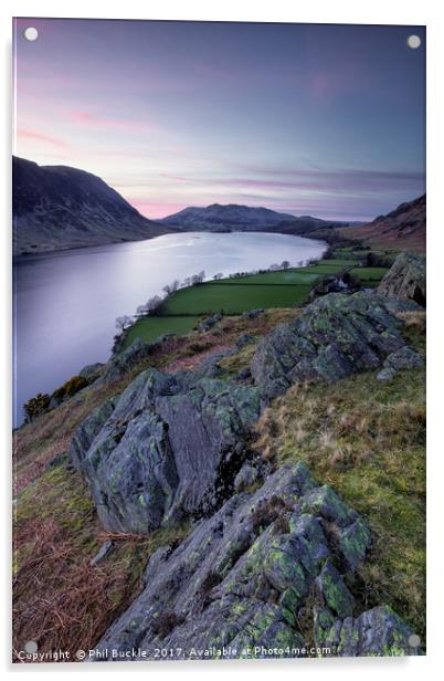 Rannerdale Knotts Sunset Acrylic by Phil Buckle