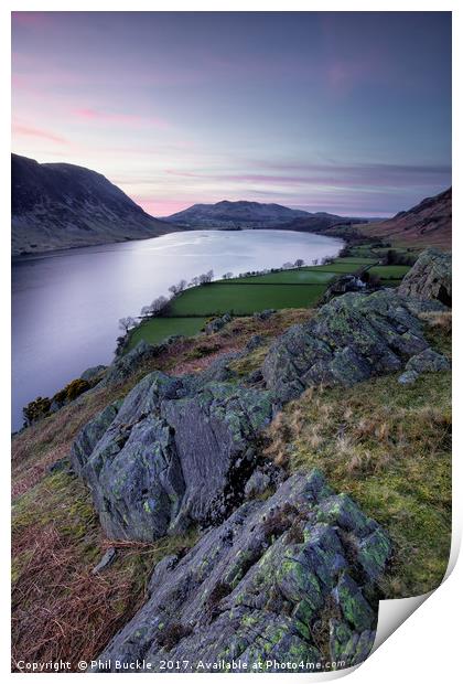 Rannerdale Knotts Sunset Print by Phil Buckle