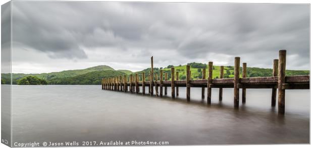 Jetty on Coniston Water Canvas Print by Jason Wells