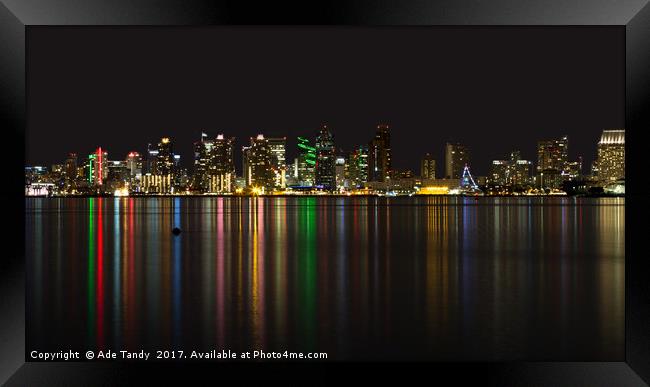 San Diego Skyline Framed Print by Ade Tandy