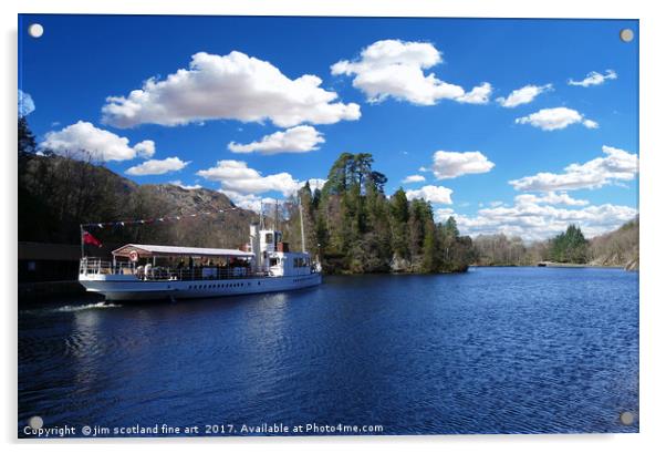 Loch Katrine Acrylic by jim scotland fine art