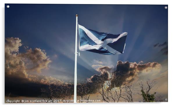 Flying the flag Acrylic by jim scotland fine art