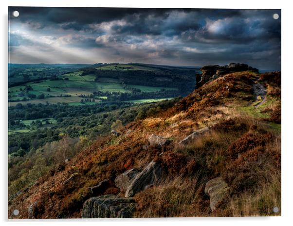 Froggat Edge, Derbyshire Acrylic by Nick Lukey